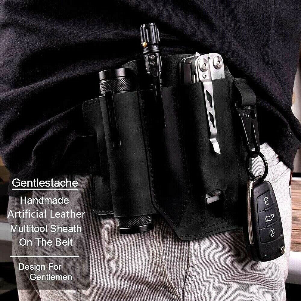 PU Leatherman Sheath Multitool With Pen Holder Sheath EDC Pocket Organizer Molle