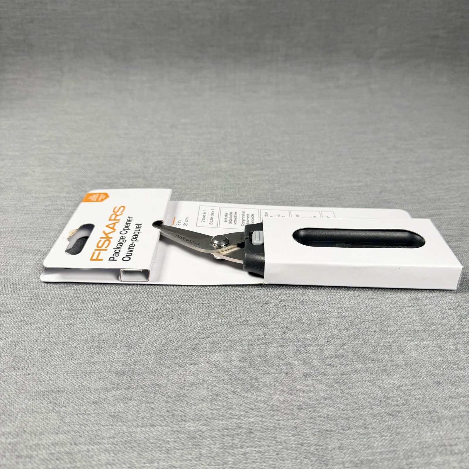 Fiskars Package Opener Scissors, Detachable Screwdriver 2 in 1 Heavy Duty Blades