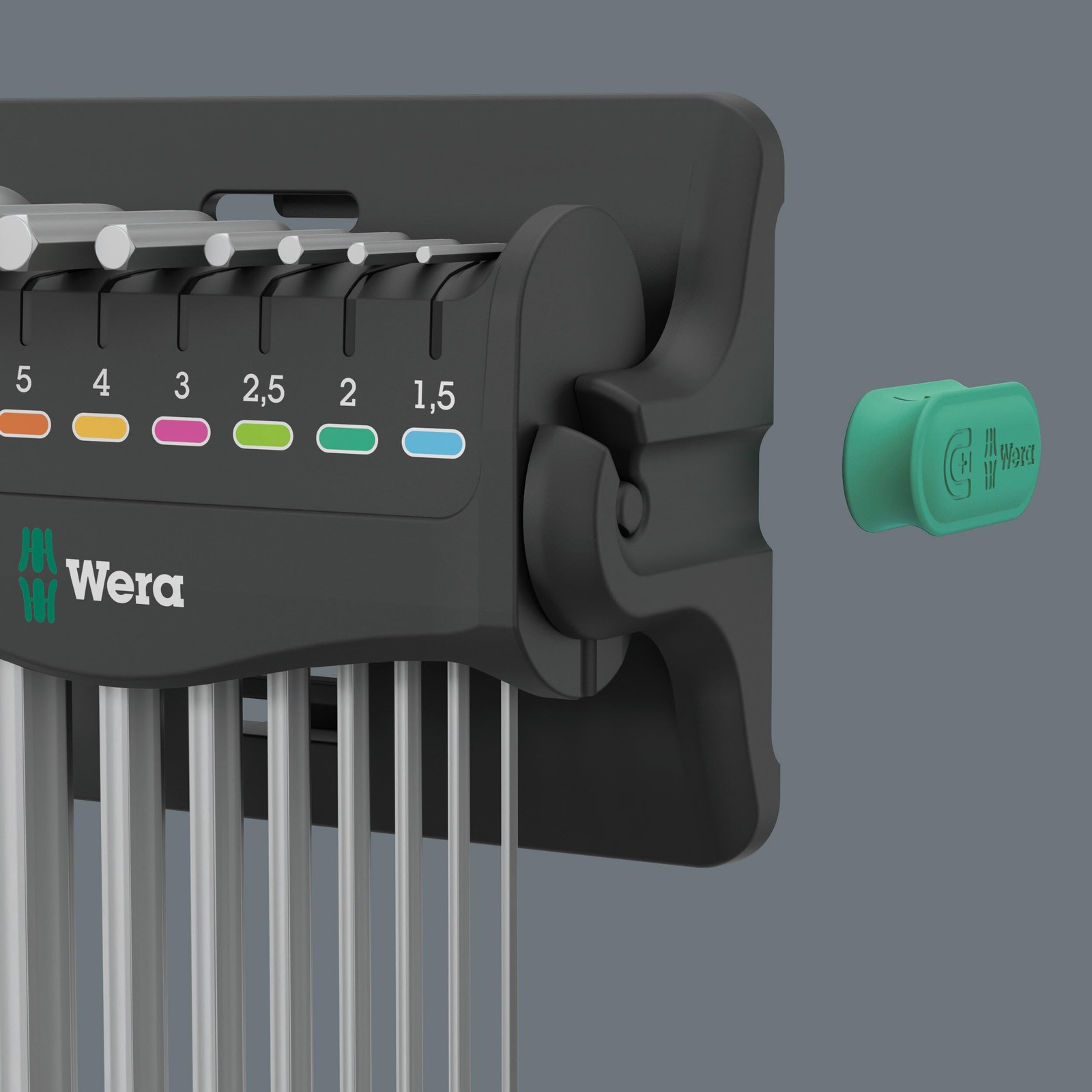 05022102001 Wera HexPlus 8 Metric ChromePlated LKey Wrench Set 9 Piece