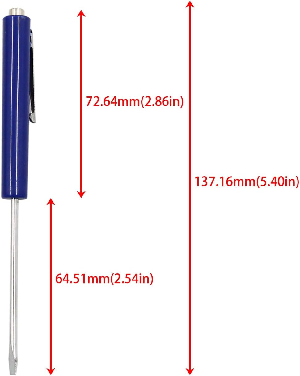Multifunction Blue Mini Pocket Pry Bar with Pocket Clip & Slotted Screwdriver wi