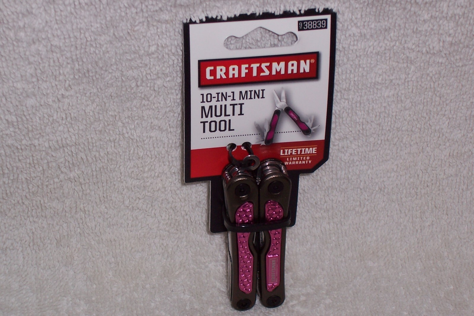 CRAFTSMAN 10-IN-1 Mini Pocket Multi Tool w/Pink Handle & Key Ring 938839 NEW