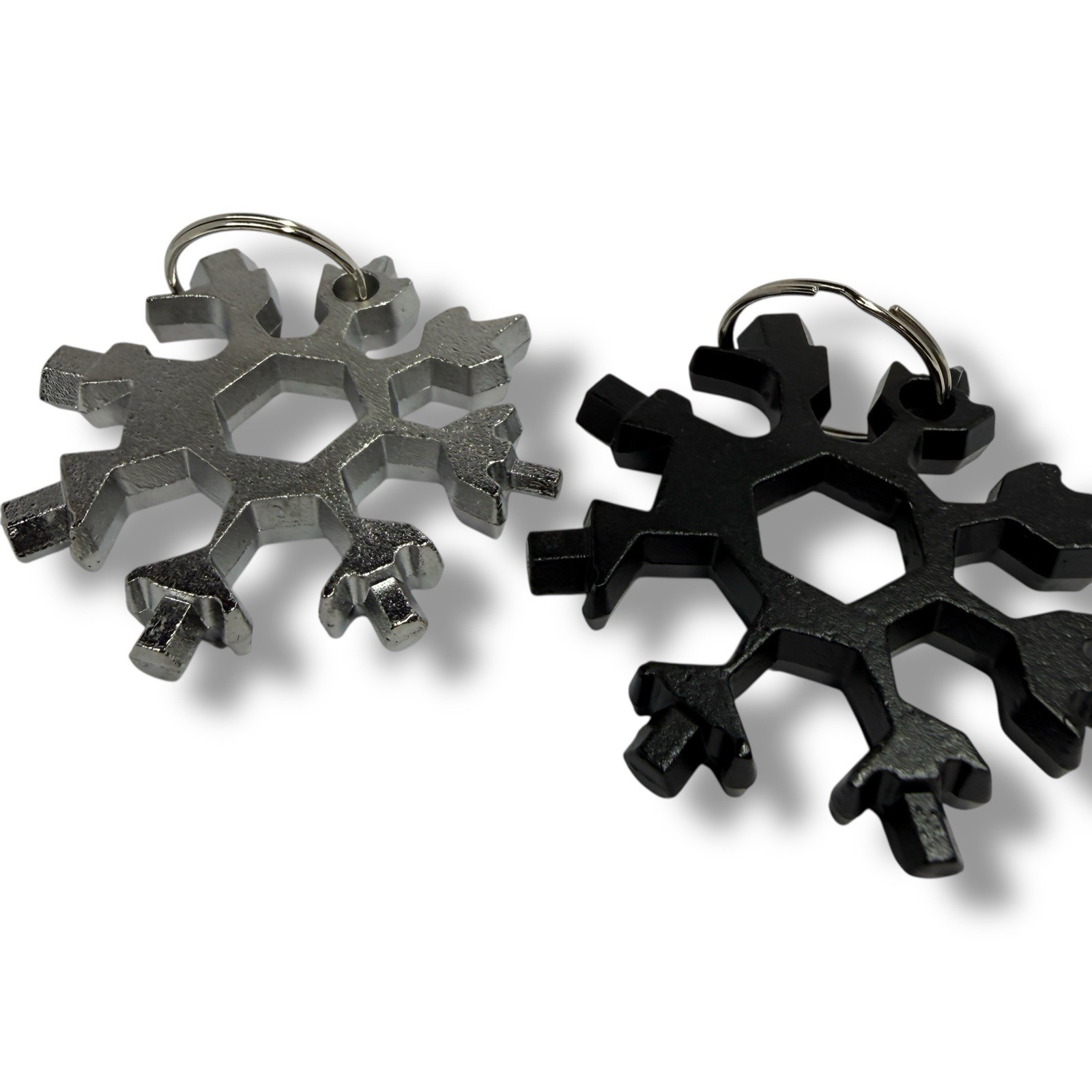 2 Pk 18-in-1 Snowflake Multi-Tool Stainless Steel Portable Screwdriver Keychain