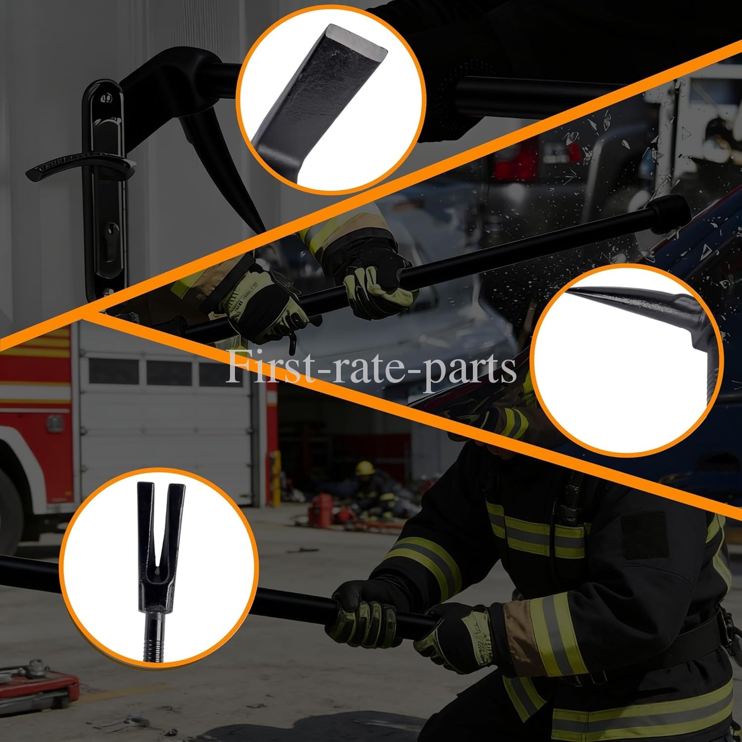 30″ Black Halligan Breacher Tool, Drop-Forged Steel Pry Bar for Fire & Rescue