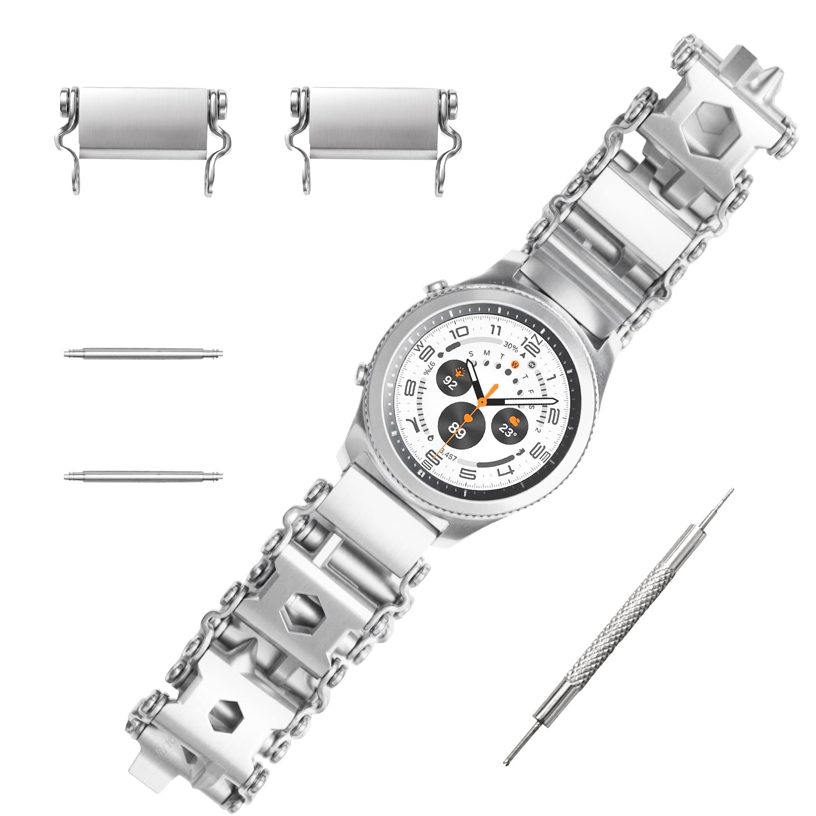 SINGEAR Stainless Steel Multitools Bracelet for Men, Transform into Watch Ban…