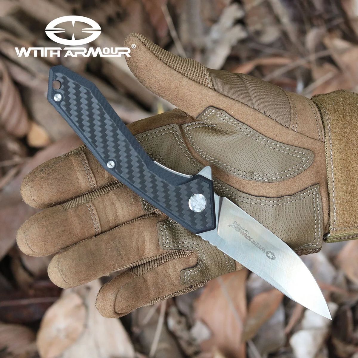 WithArmour WA-082CFG- Ball Bearing Pivot- 4.75″ Black Carbon Fiber pocket knife