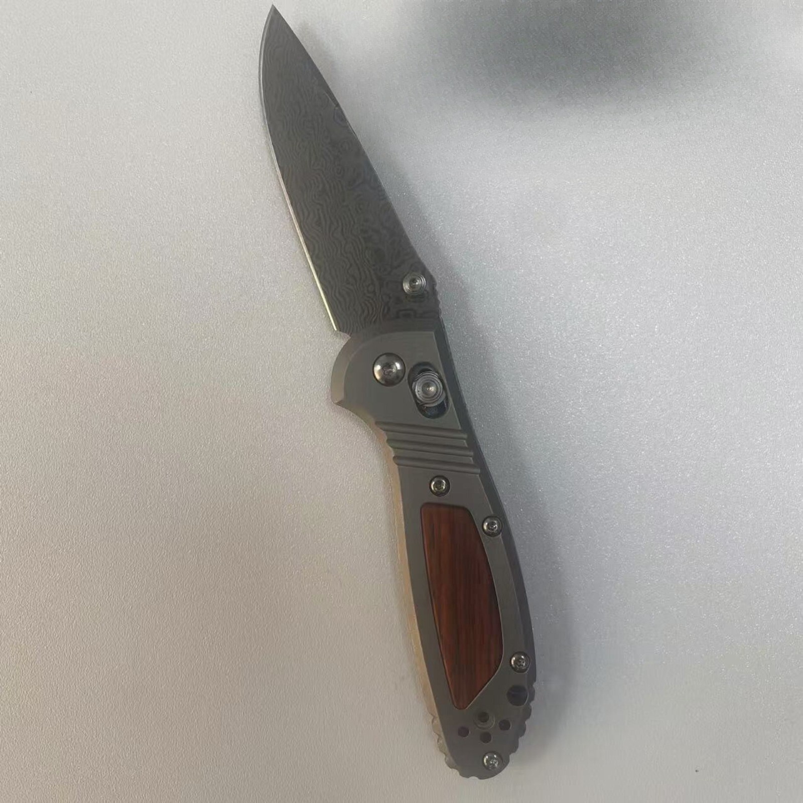 TC4 inlaid with Wood Handle Scale For Benchmade Griptilian 555/556