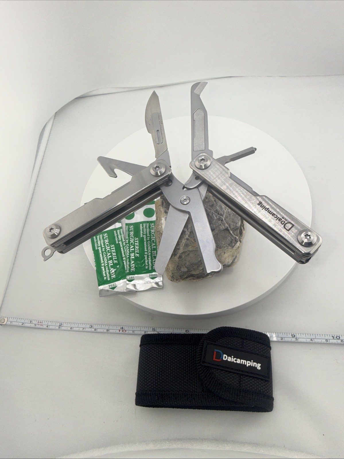 Daicamping Multitool With Sheath #24 Scalpel,Glass Break,Diamond File,ScissorEtc