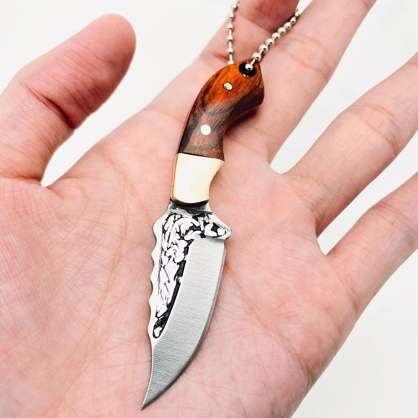 Mini Stainless Steel Embossed Knife / Keychain