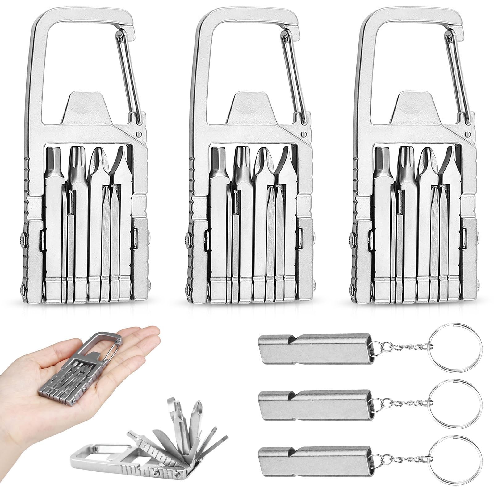 13 in 1 carabiner multitool,keychain multitool,jawbreaker mini tool self defe…