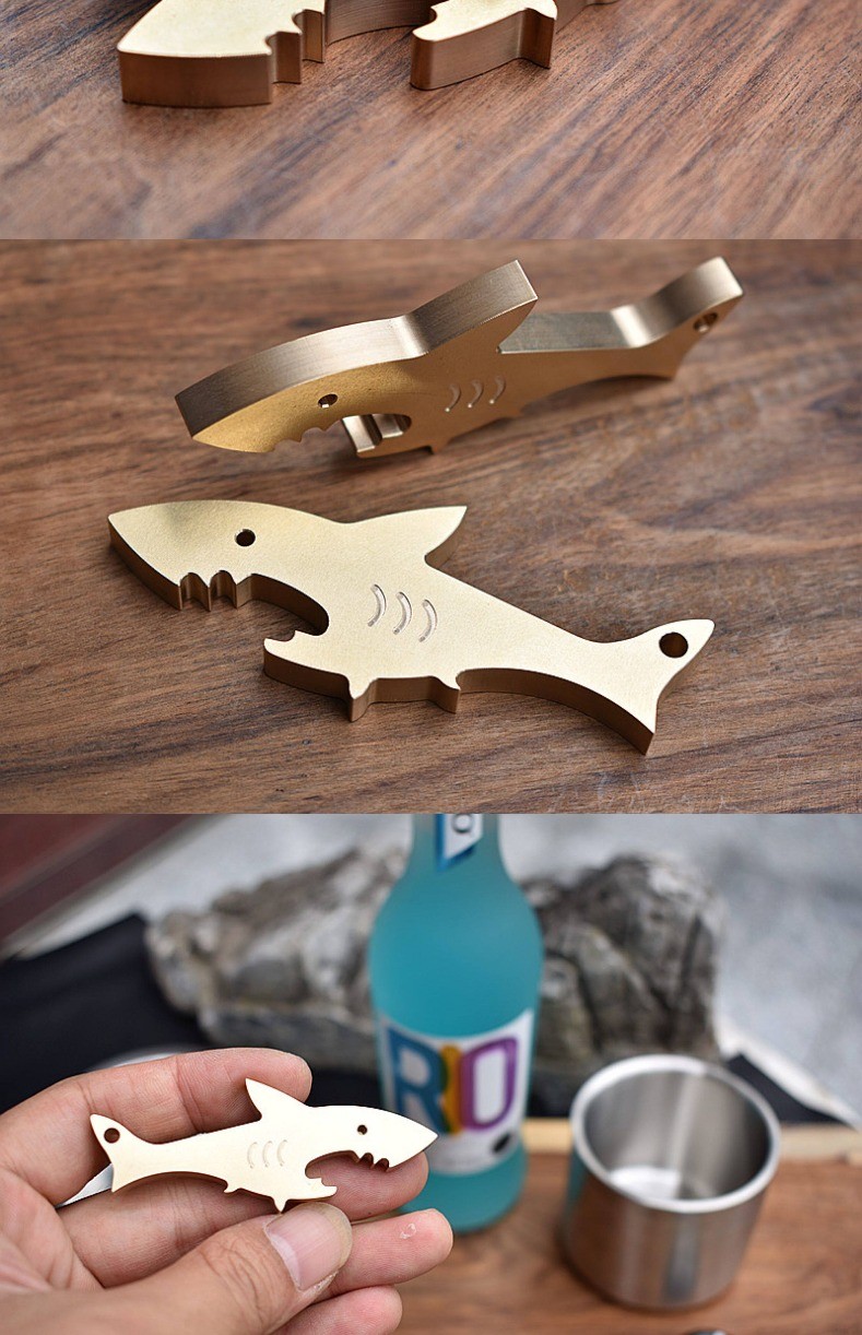 Brass Shark Wire Cut EDC Multi Tool Outdoor Gear Collectible