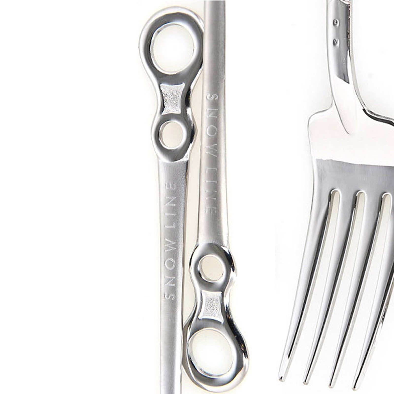 Stainless Camping Spoon Fork Chopstick Set Tableware Cutlery Portable Pouch