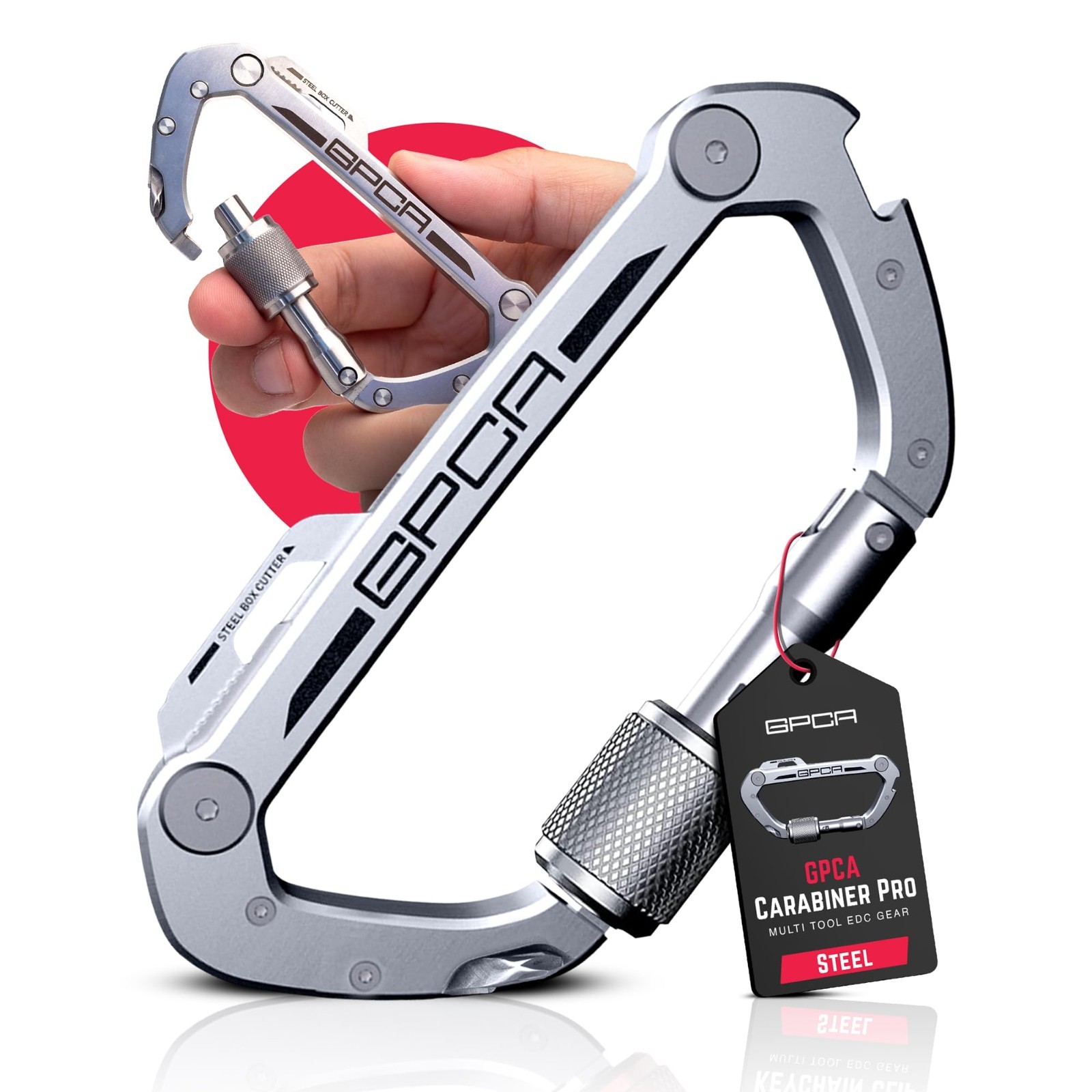 Heavy Duty Carabiner Multitool Key Clip – Bottle Opener, Screwdriver, EDC Gear,
