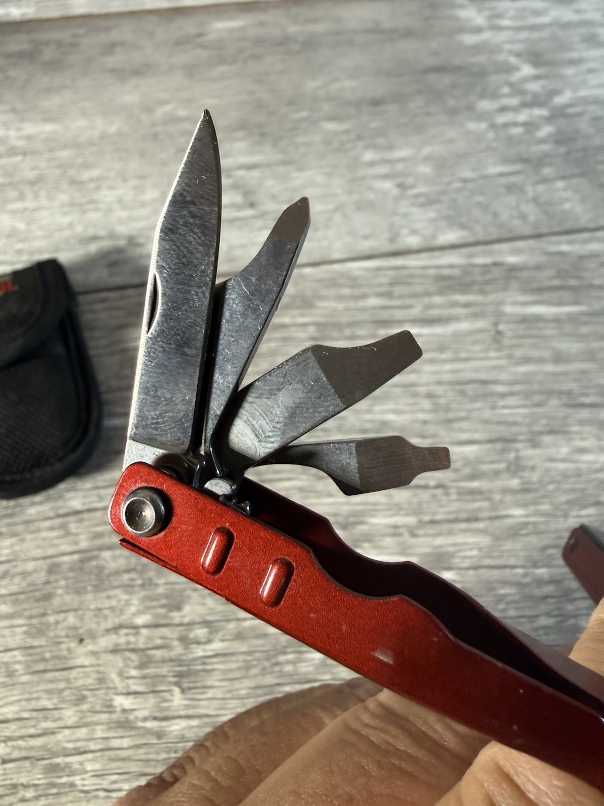 Schrade Tough Chip Red Compact Multi-Tool With Nylon Sheath USA