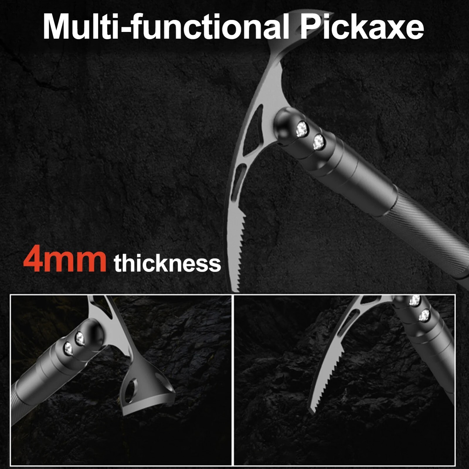 Multifunction Spade Shovel Hoe Pick Survival Tool Knife Saw Camping Army Axe