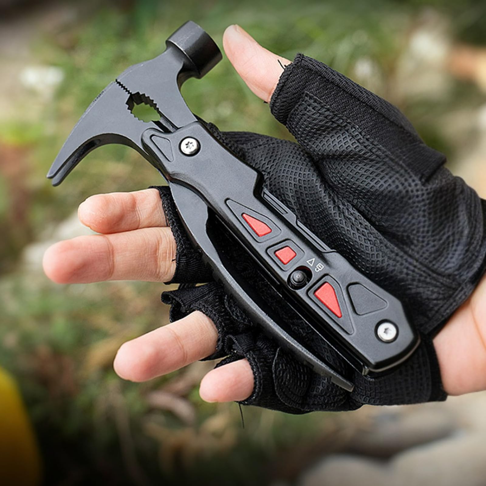 Unique Gift, Pocket Knife Multitool, Hammer 12-in-1, Folding Knife, Outdoor S…