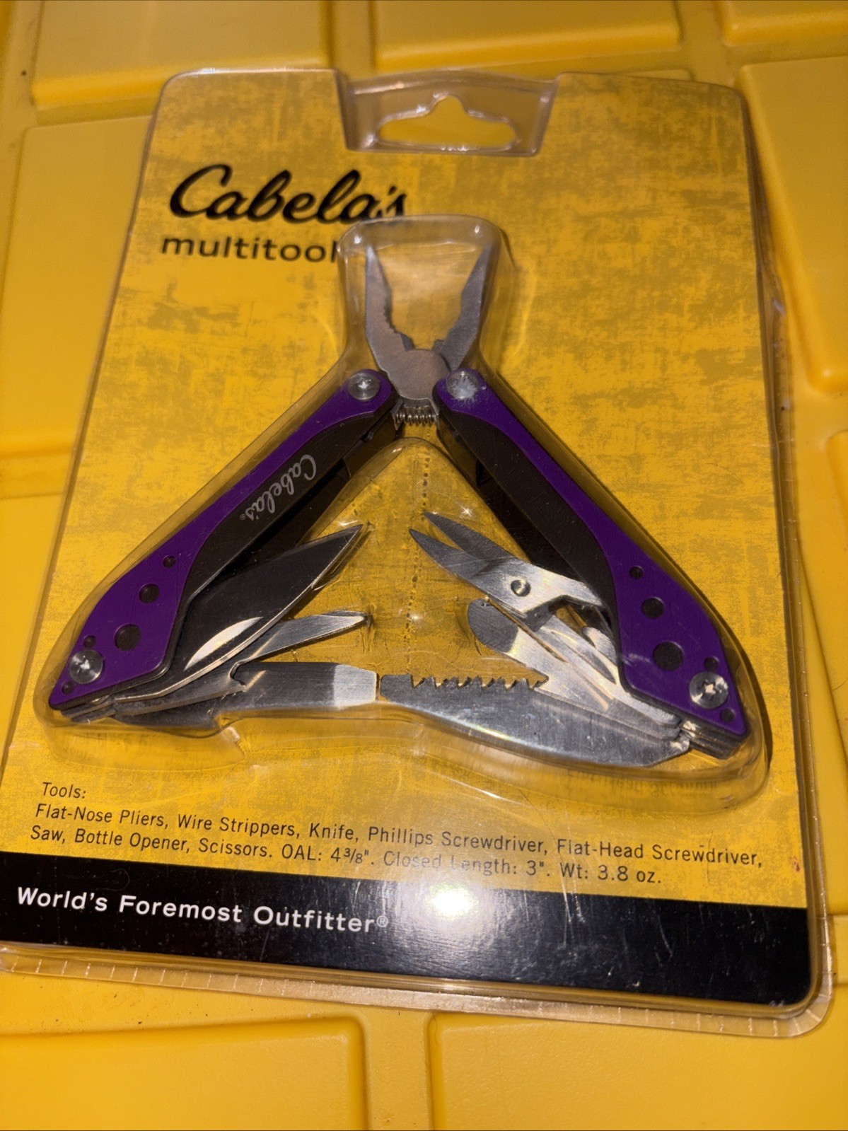 Cabela’s Multitool Purple 3” Closed 3.875” Overall 3.8 Oz