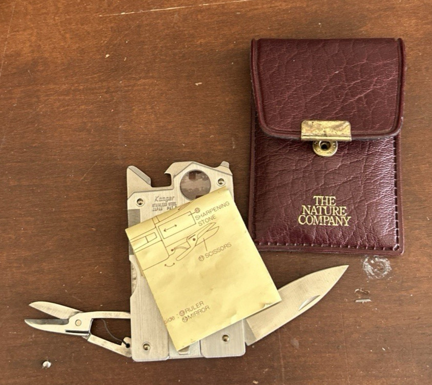 VINTAGE NATURE COMPANY KANGER JAPAN MULTI TOOLS SURVIVAL KNIFE & POUCH (FR SHIP)
