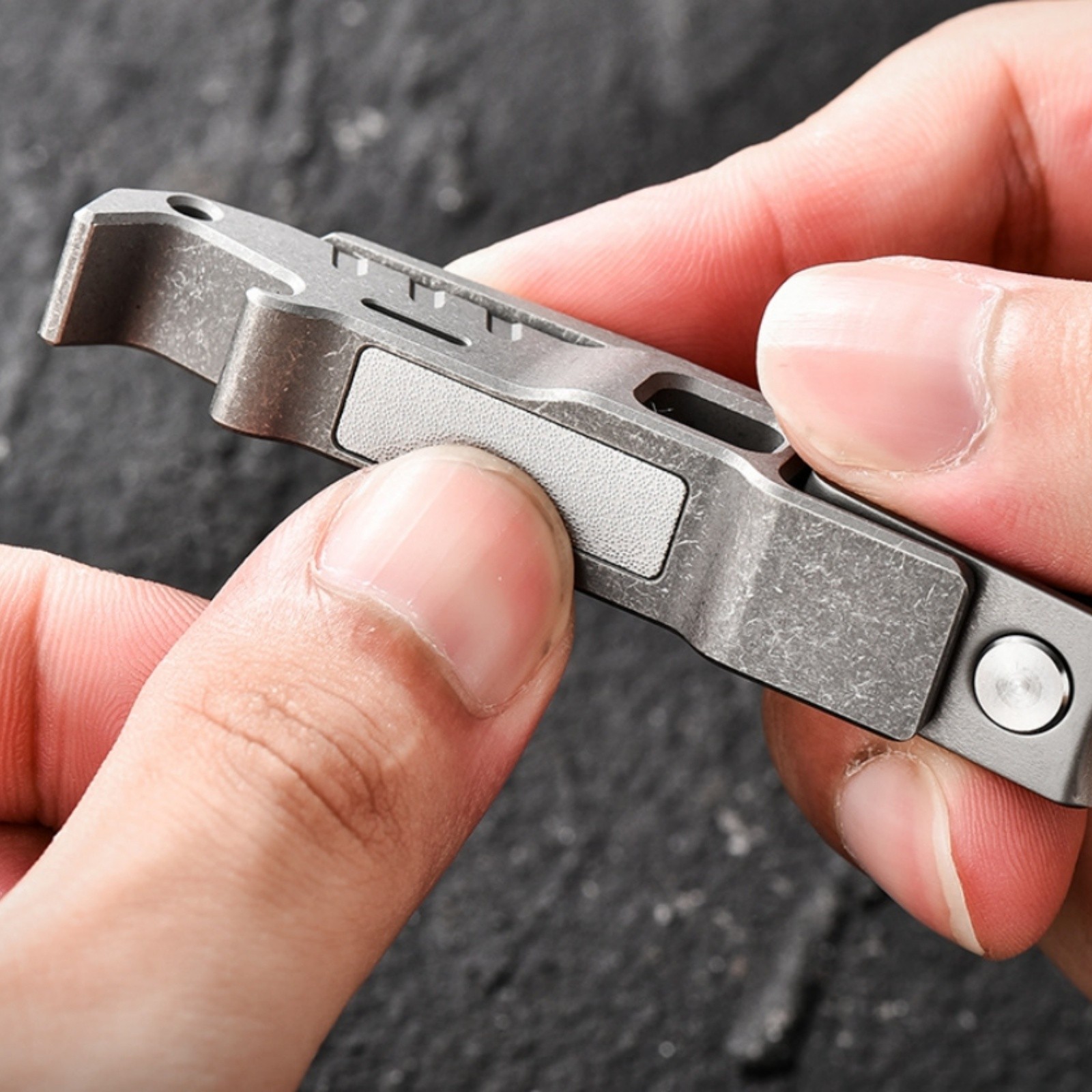 Titanium Alloy Nail Clippers EDC Bottle Opener Buckle File Portable Durable