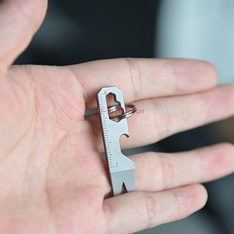 EDC Mini Titanium Alloy Pry Bar Crowbar Bottle Opener Keychain Multi Tool A+++++