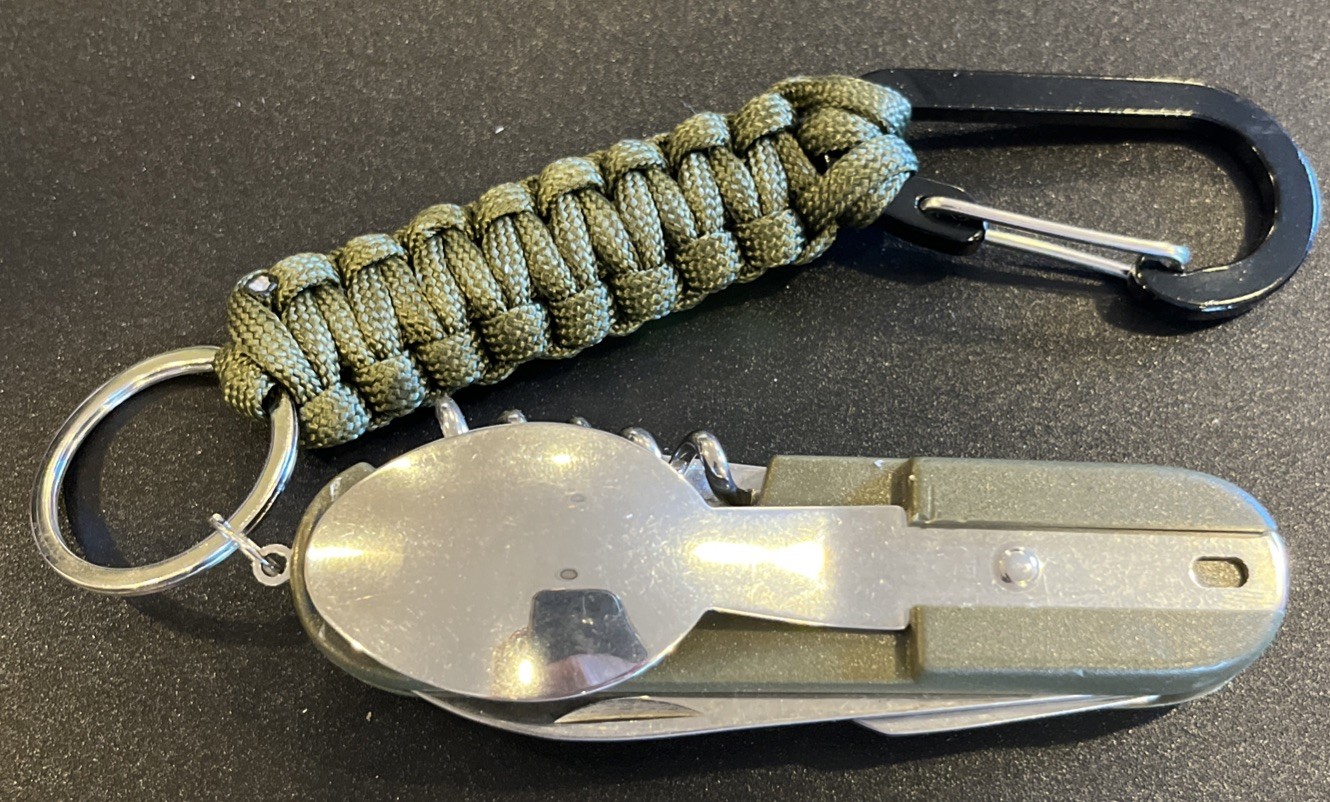 Camping Knife Multitool With Fork & Spoon And Matching Lanyard