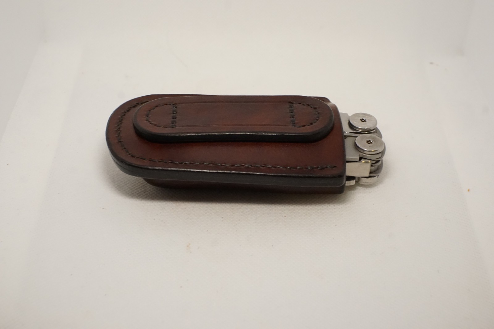 Leatherman wave plus leather sheath handmade dark brown color. Sheath only.