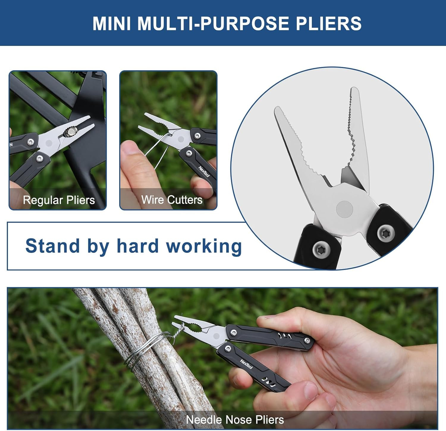 Mini Multitool – 9 in 1 Keychain Multitool with Needle Nose Pliers, Scissors, SI