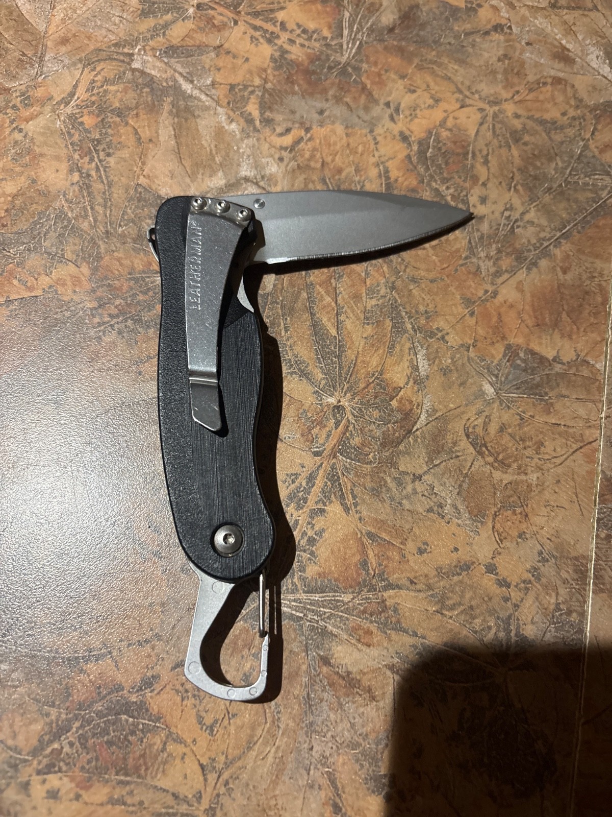 Leatherman Crater & Black Handle Knife W/Carry Clip