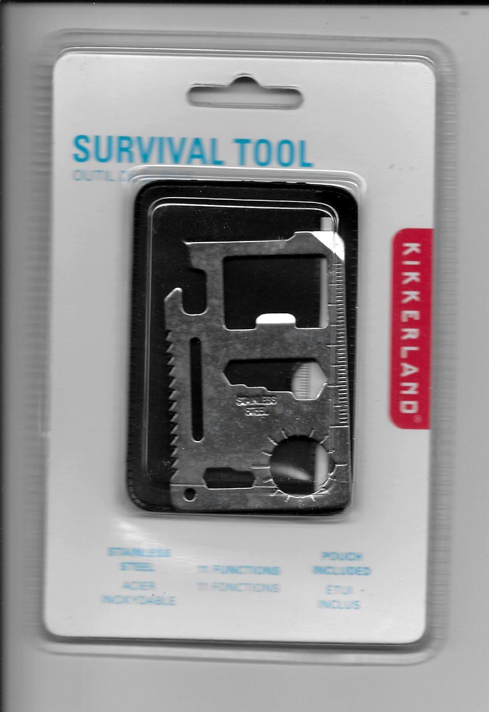 Survival Tool CD401 Stainless Steel 11 Multifunction Tool W/Pouch, by KIKKERLAN
