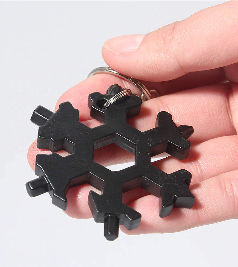 18-In-1 Stainless Steel Multi-tool Snowflake EDC Wrench Screw & Hex Driver