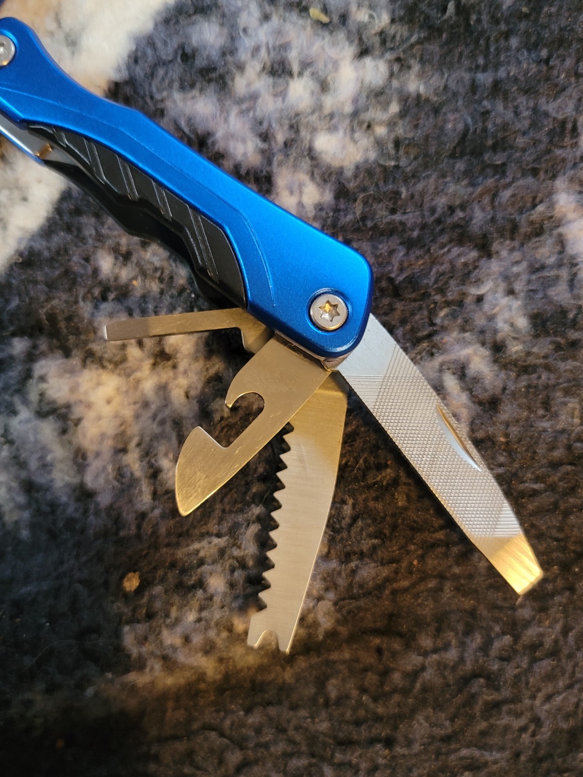 Rapala Fishing Multi Tool Blue Handle Stainless Steel w Nylon Pouch
