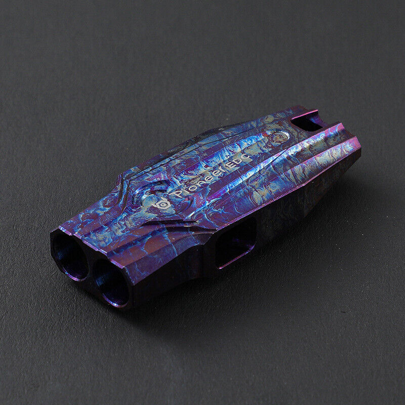 Titanium Alloy Double Tube Whistle 120DB Outdoor Survival EDC SOS High Frequency