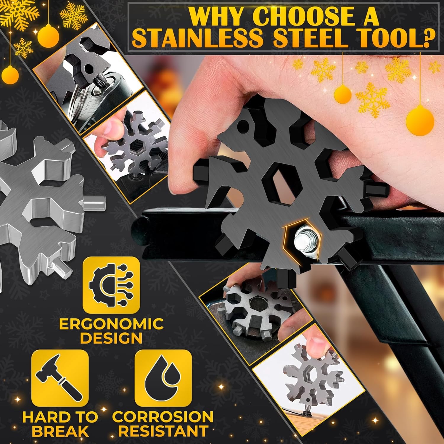 Multi Tool Keychain Set – Stainless Steel Compact Hex Wrench & Screwdriver Tool