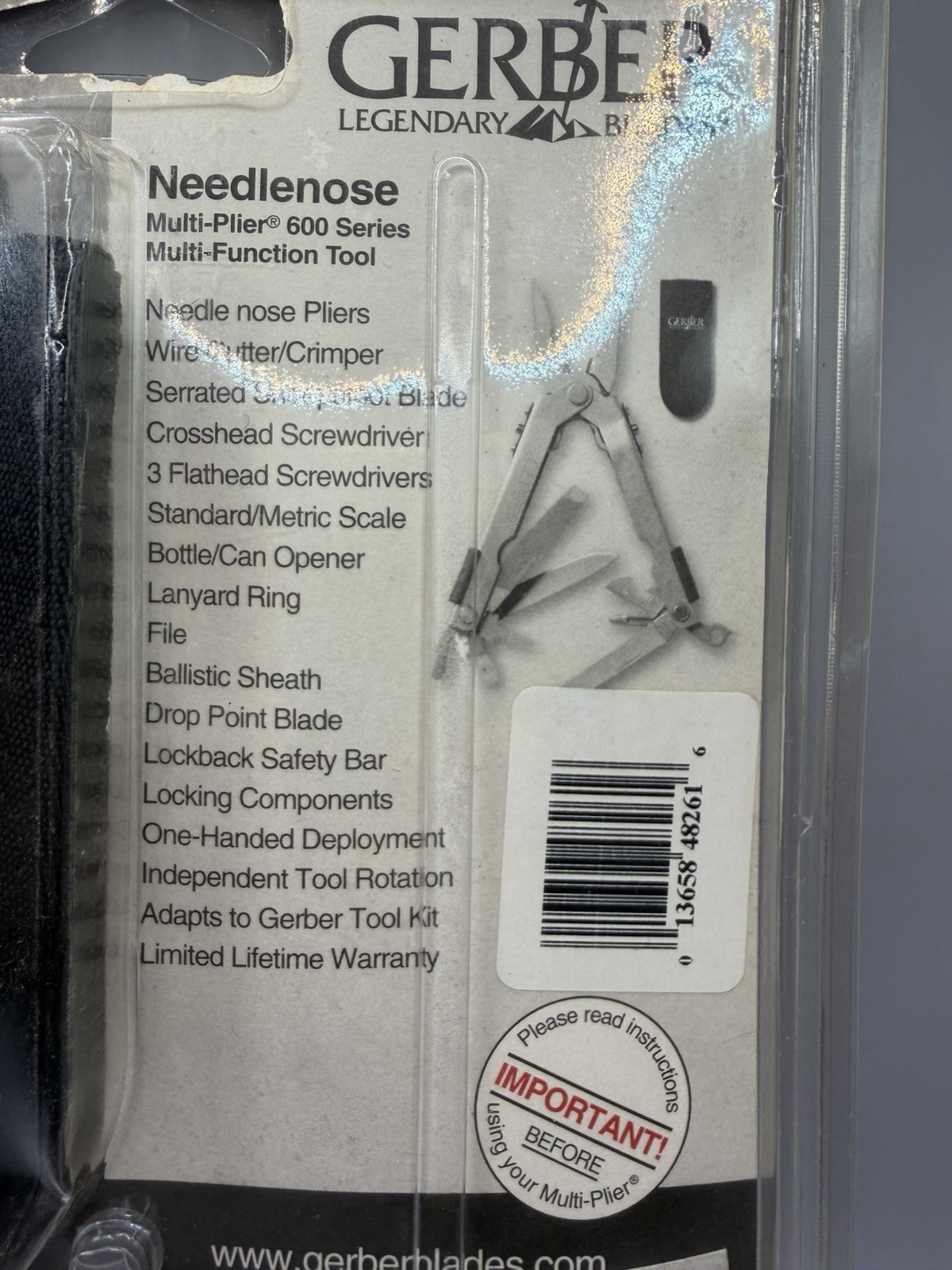 Gerber Needle Nose 600 Multi-Plier W/ Flashlight VTG Sealed New Old Stock Rare!!