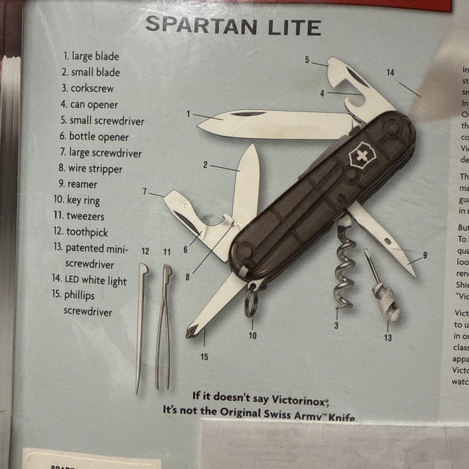 Victorinox Swiss Army Knife Spartan Lite Ruby Red New 15 Tools Switzerland