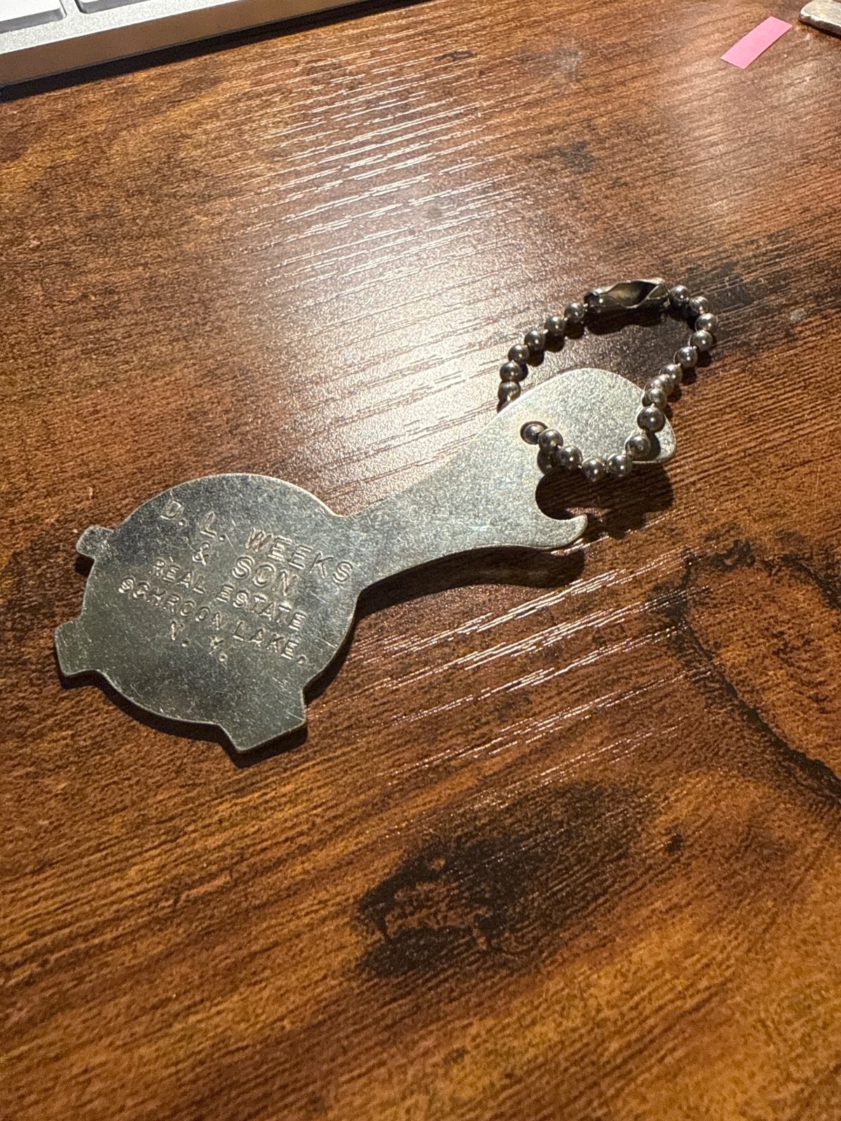 Vintage Lewtan Turtle Bottle Opener Keychain DL Weeks Real Estate Schroon Lake N
