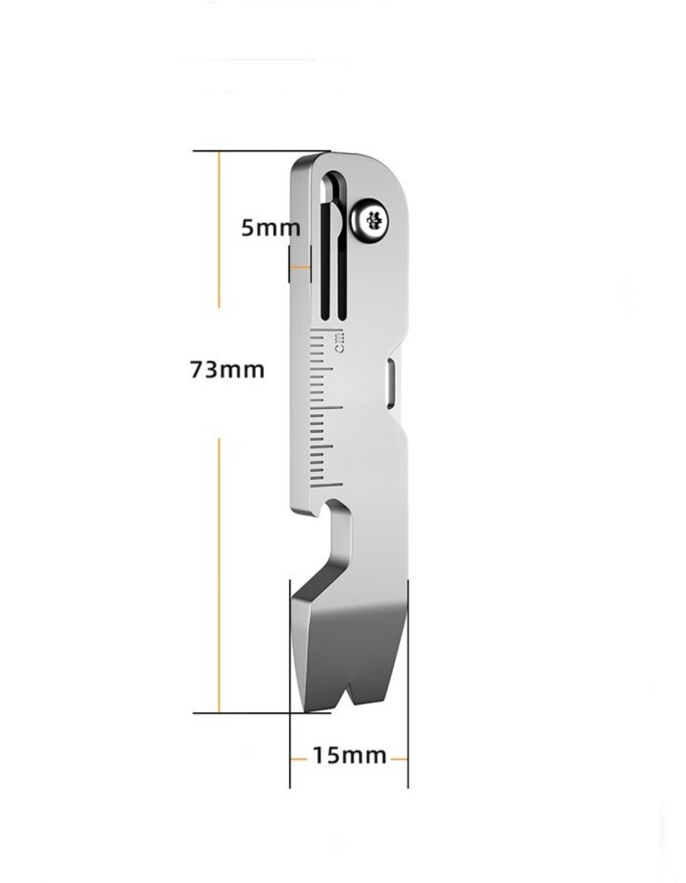 New EDC Titanium Keychain Pry Bar Crowbar Opener Ruler Knife Outdoor Multi Tools