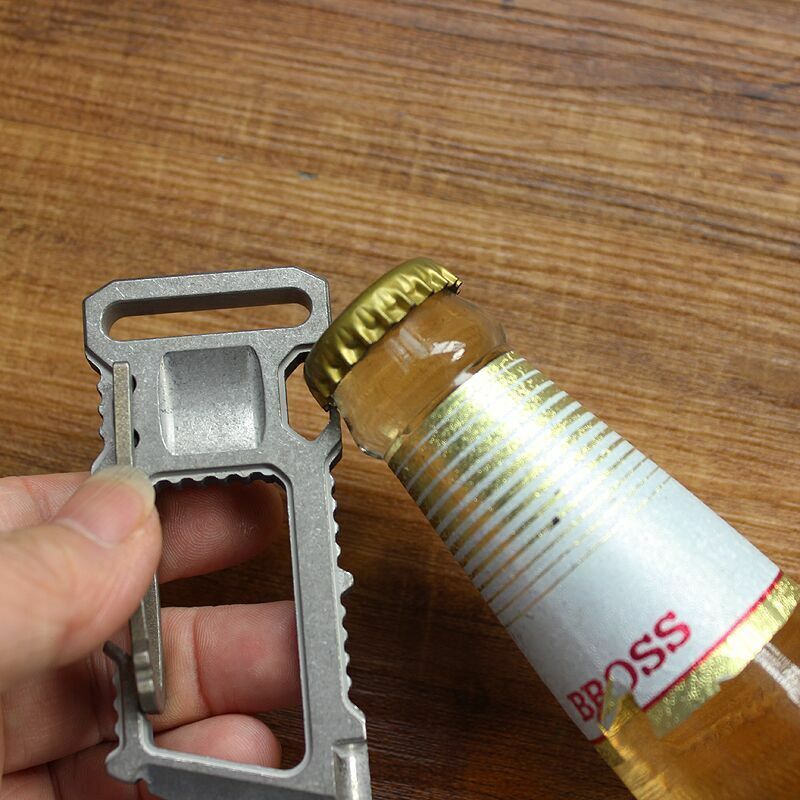 Titanium Alloy Multi-purpose Tool EDC Key Chain Hang up Carabiner Pry Bar Opener