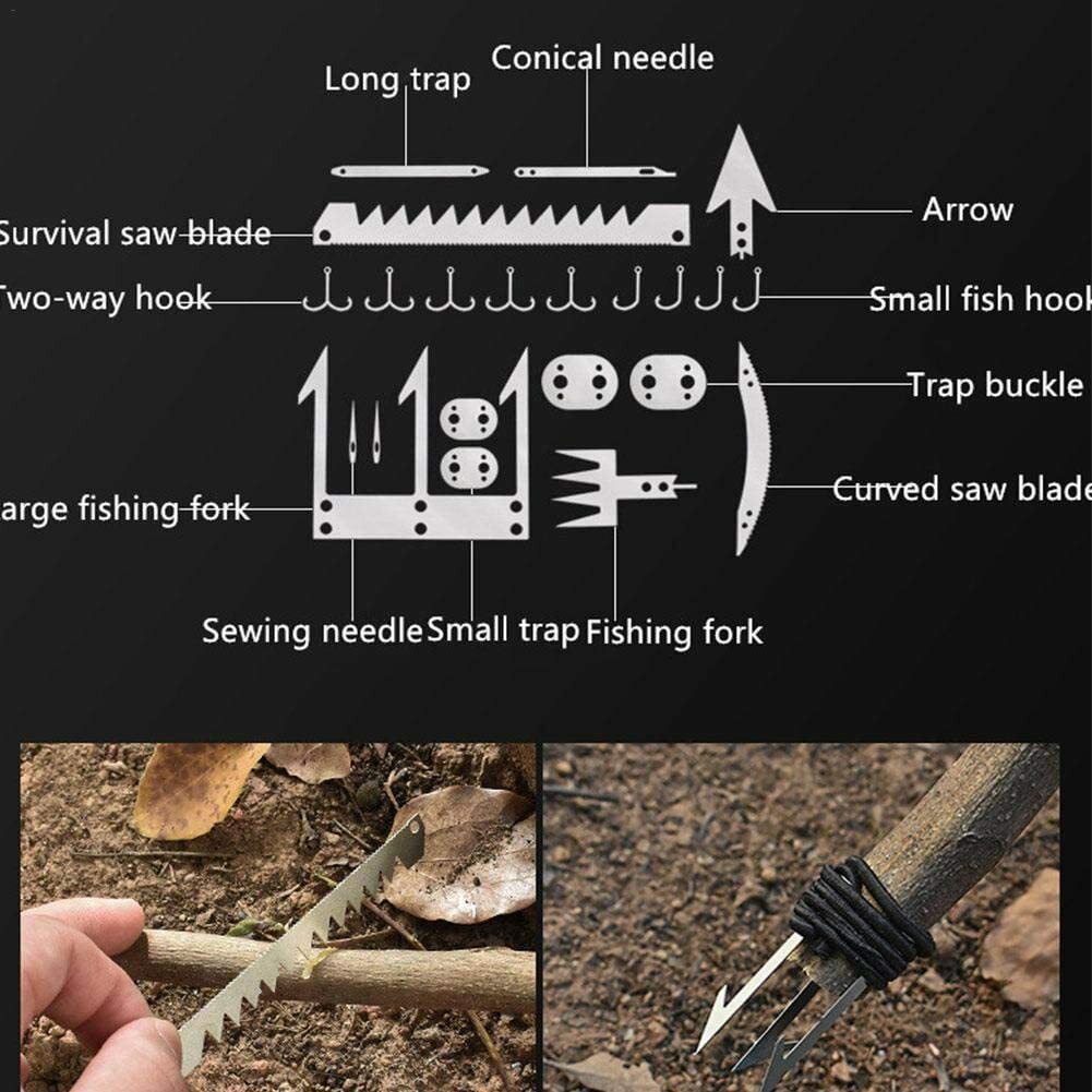 Survival Multitool Card 22 in 1,Steel Credit Card Pocket Sized Survival (4pcs)