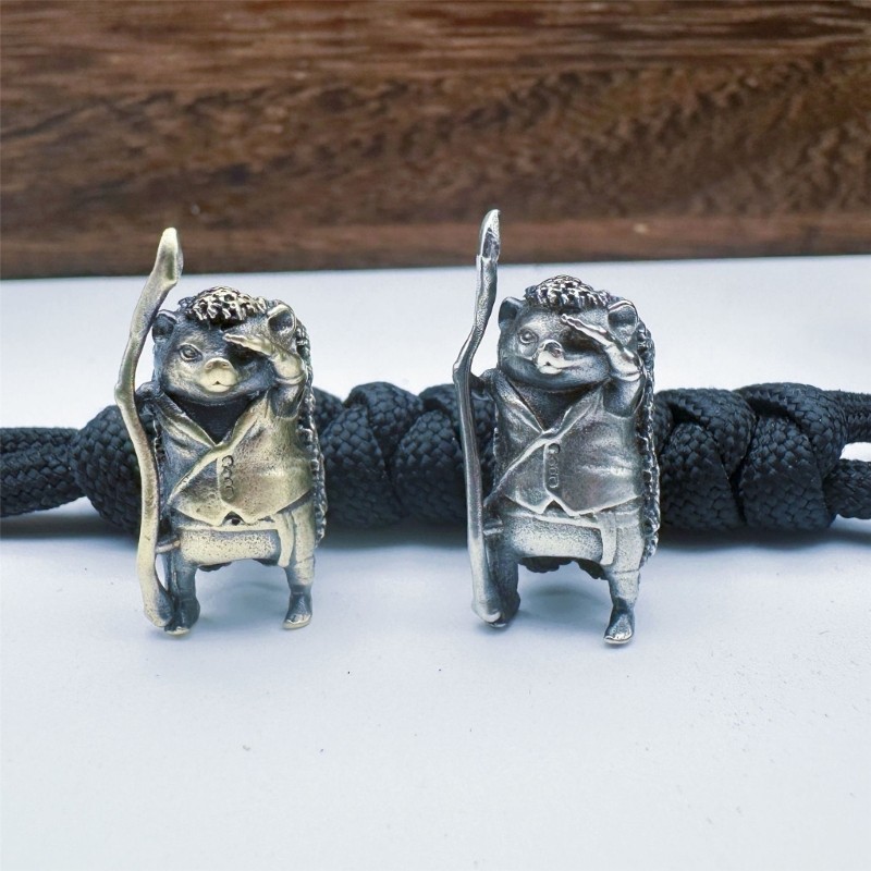Hedgehog Shape Lanyard Beads Paracord Beads Brass Charm Beads Enduring