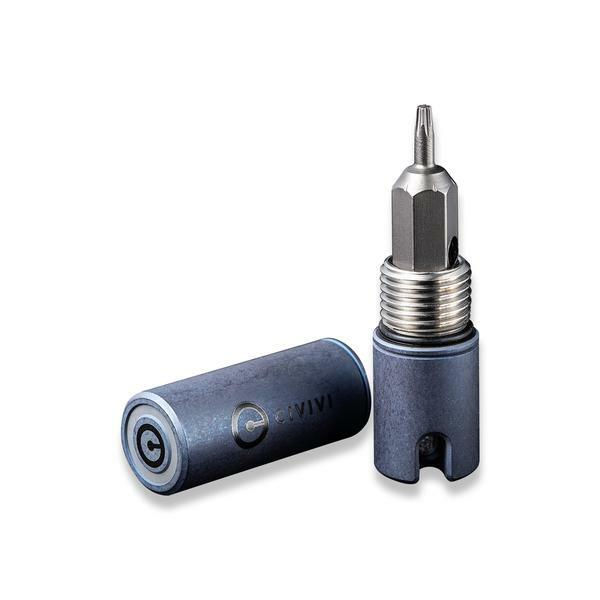 Civivi Key Bit Blue Finish Titanium Container With Torx Screwdriver Tool/Keyring