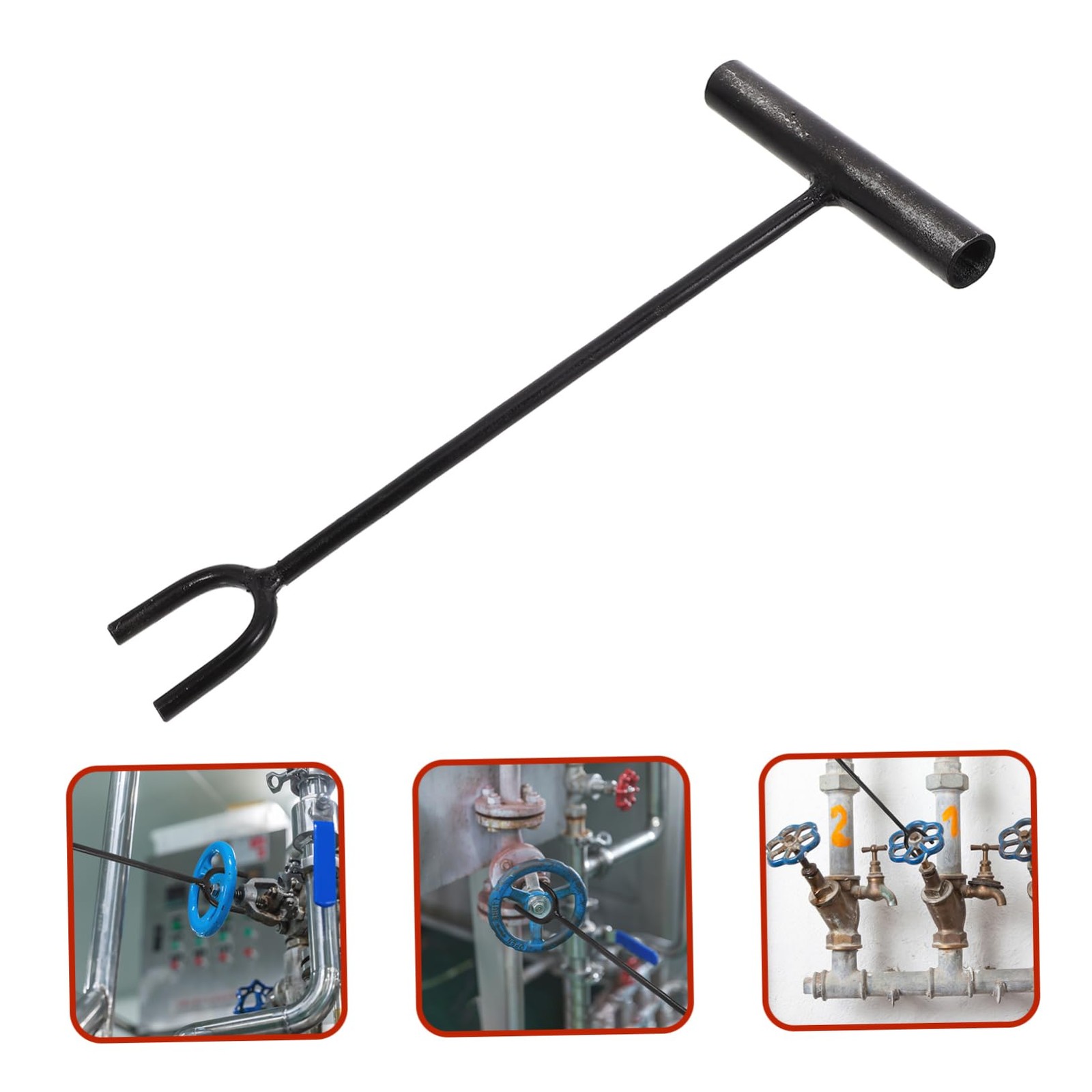 HEALSOPTHY Water Shut off Tool Long Reach T-handle 31.00X14.00X2.00CM, Black