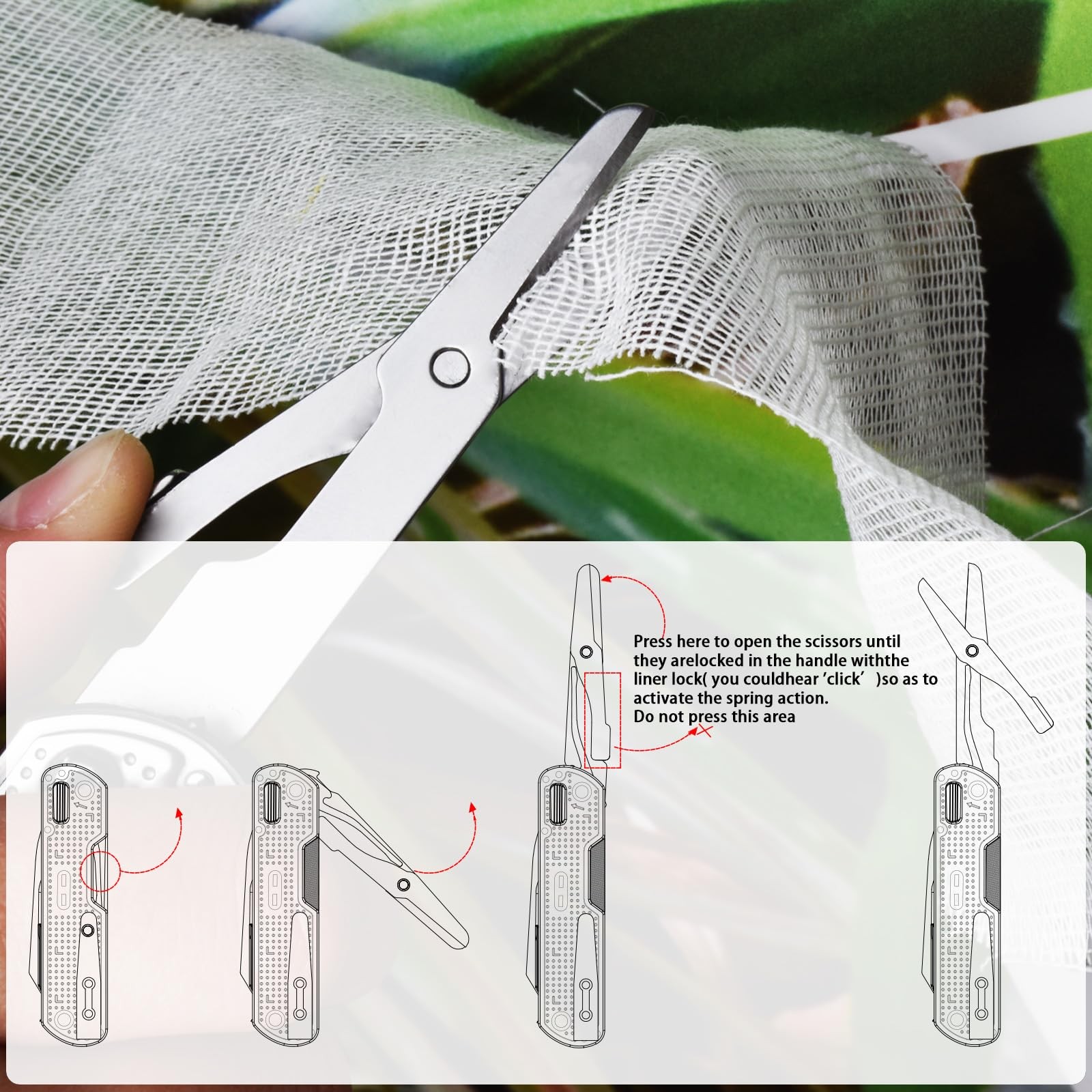 SQT2056 13-in-1 Multitool Knife with Glass Breaker, Survival Knife for Outdoo…
