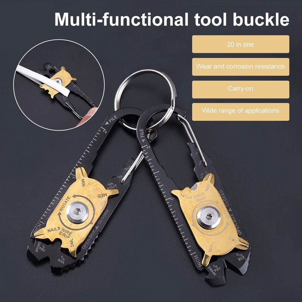 20 in1 Pocket Portable Gadget Mini Useful Utility Multi Tool Keychain EDC