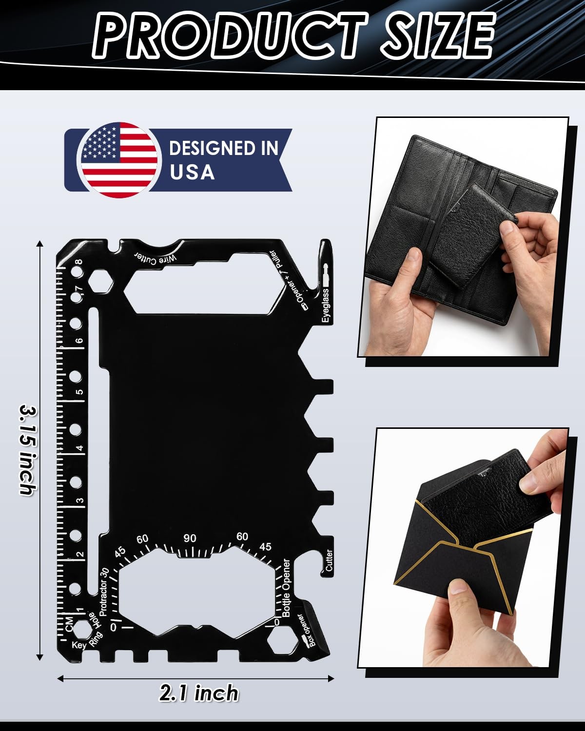 12 Pack 46 In 1 Credit Card Multitool Titaniumcoated Stainless Steel Survival Po