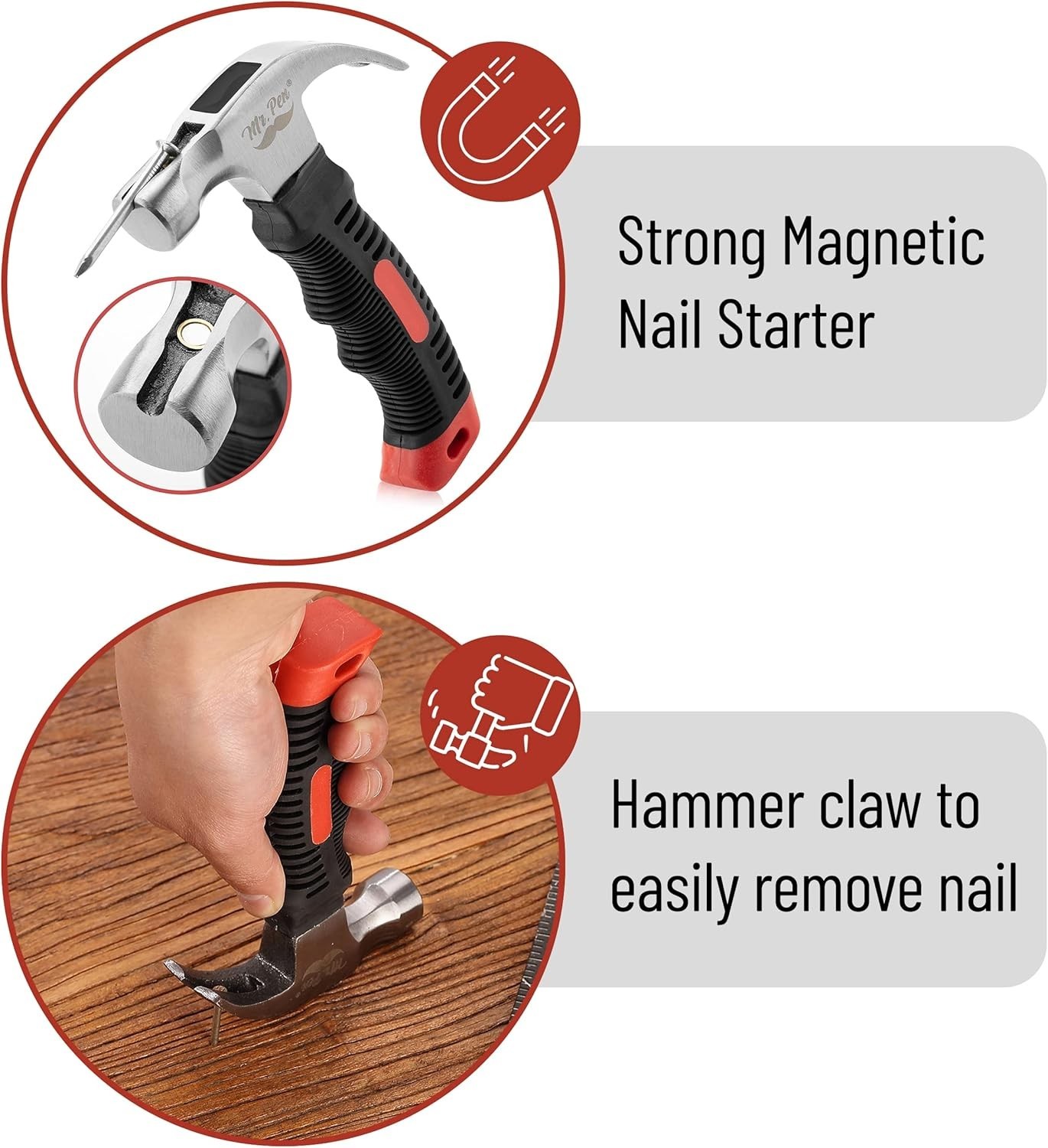 Compact 8oz Stubby Claw Hammer with Non-Slip Grip – Perfect for DIY Projects