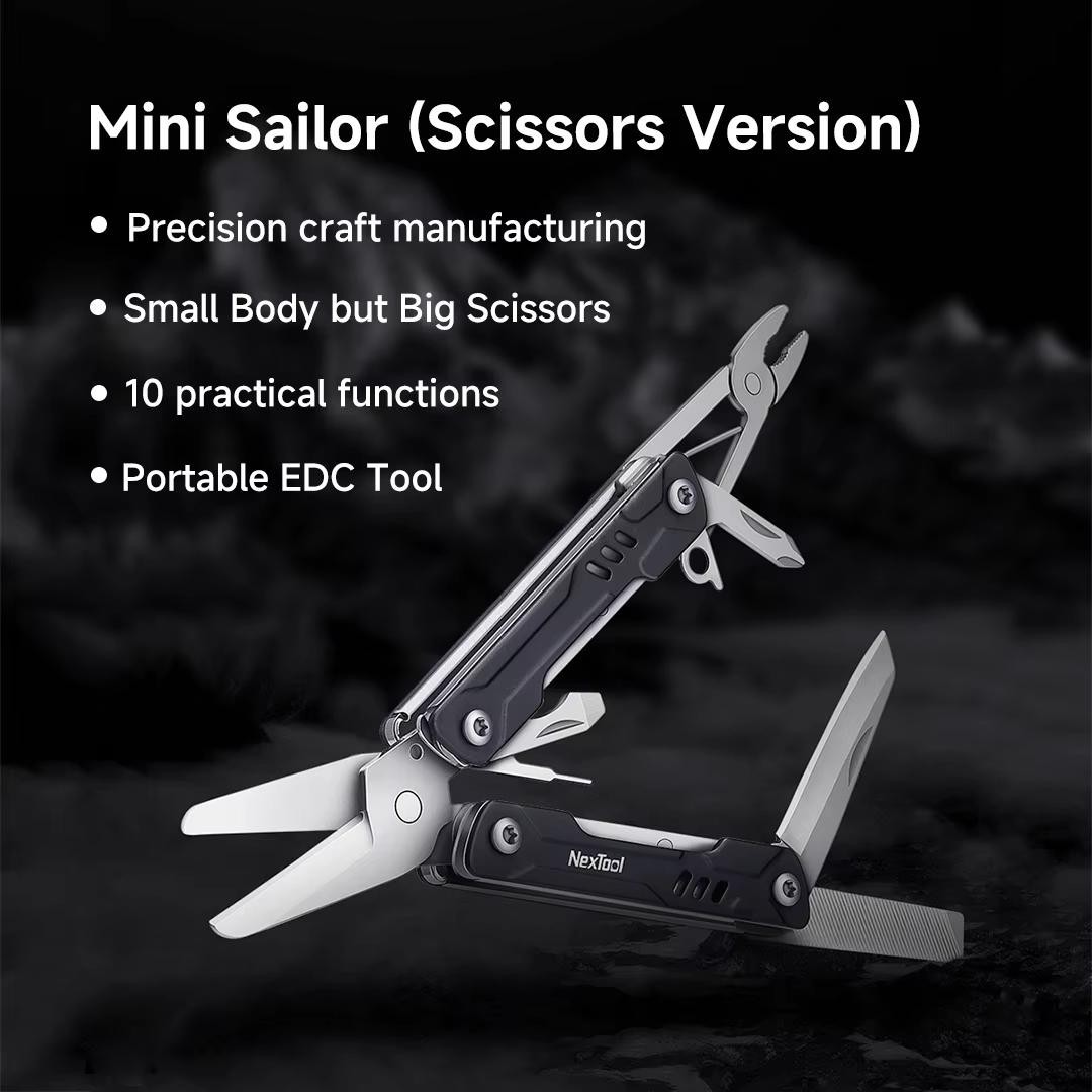 Alicate multifuncional NexToo Mini Sailor 11 en 1 EDC, alicates (color negro)