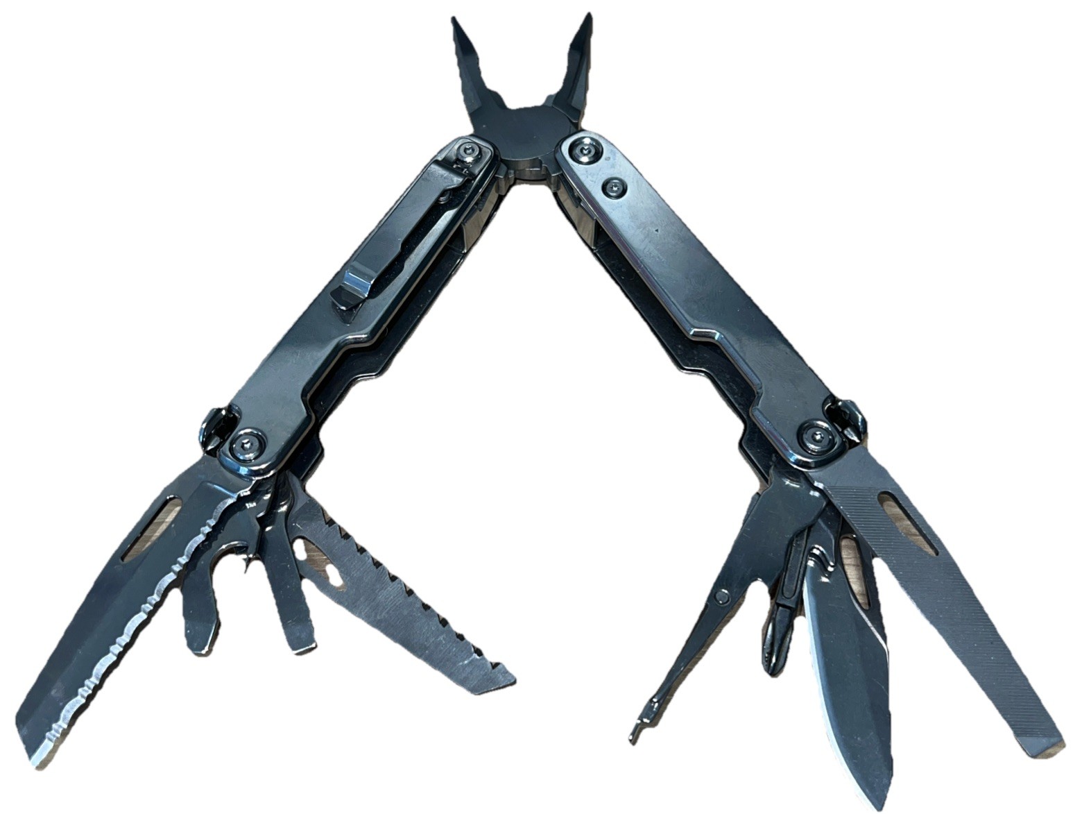 Multi-Tool 9-Function Silver-Tone Stainless Steel Unbranded EUC