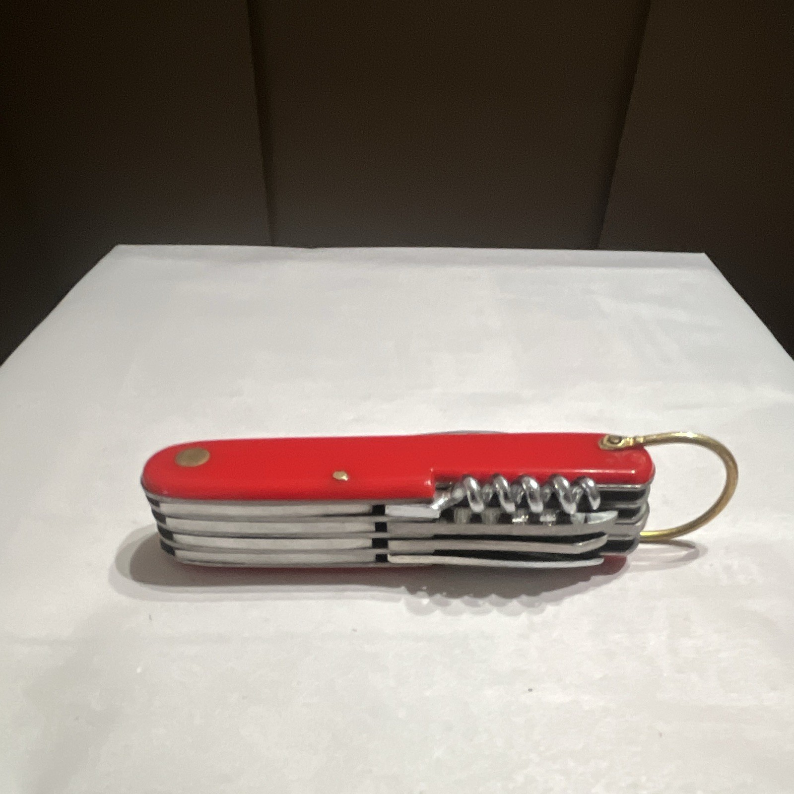 Red Camper 9-in-1 Multi-Tool Pocket Knife 2.75in Part Serrated w/ Scissors