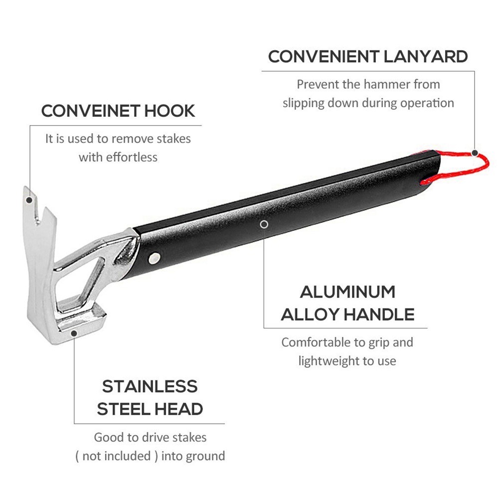 Compact and Lightweight Camping Tent Hammer Ideal for Hiking and Backpacking