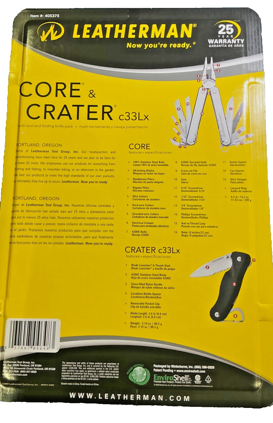Leatherman Core & Crater C33LX Set NOS New Sealed Multi Tool Combo